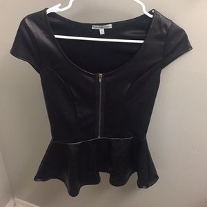 Black fit and flare shirt